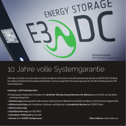 E3DC 10 Jahre volle Systemgarantie
