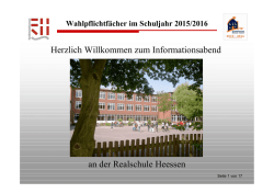 Herzlich Willkommen zum Informationsabend an der Realschule