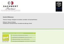 Herzlich Willkommen Titel des Vortrags: Erfolgreich - MMM