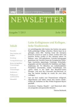 Newsletter_7_2015 - Institut für Ethnologie der Universität München