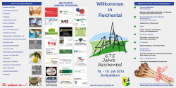 Willkommen in Reichental 18. - 19. Juli 2015 Dorffest