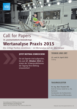 Wertanalyse Praxis 2015
