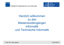 Herzlich willkommen zu den Masterstudieng&auml;ngen Informatik und