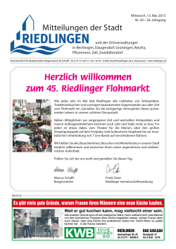 Herzlich willkommen zum 45. Riedlinger Flohmarkt