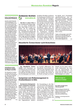 Rheinisches Ärzteblatt Magazin Düsseldorfer Ärzteorchester sucht