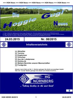 Hockey Newsletter 08 / 2015