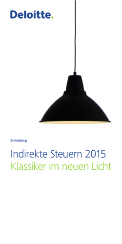 Indirekte Steuern 2015 Klassiker im neuen Licht