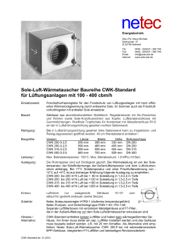 Sole-Luft-W&auml;rmetauscher Baureihe CWK-Standard f&uuml;r - sole