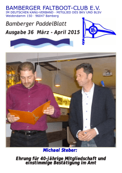 Bamberger PaddelBlatt Ausgabe 36 März ‐ April 2015