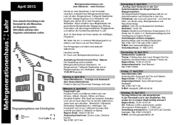 Programm Begegnungshaus April 2015