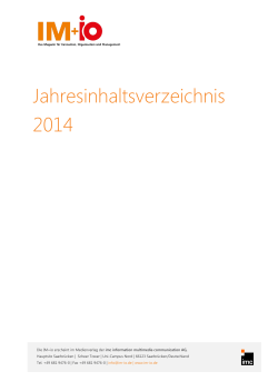 Jahresinhaltsverzeichnis 2014 - IMC Information Multimedia