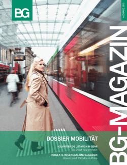 DOSSIER MOBILIT&Auml;T - BG Ing&eacute;nieurs Conseils