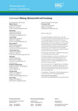 Ansprechpartner Trainer C-Ausbildung: Fachressort