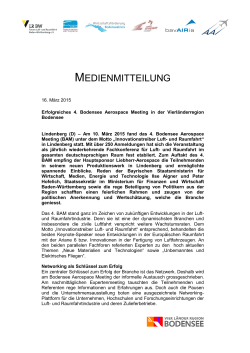 Medienmitteilung 4. Bodensee Aerospace Meeting