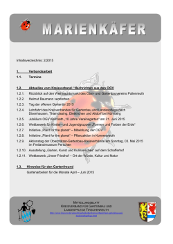 Inhaltsverzeichnis: 2/2015 1. Verbandsarbeit 1.1. Termine 1.2