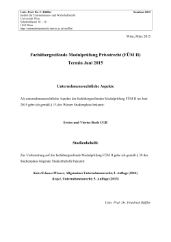 FÜM II Juni 2015 - Institut für Unternehmens