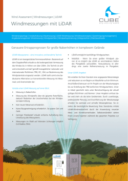 Dienstleistungen LiDAR Windmessung