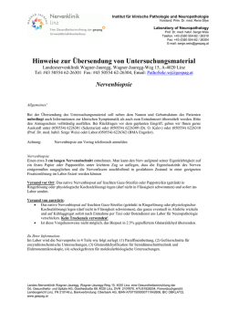 Einsendevorschriften Nerv - Wagner