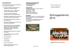 Informationen zum Schnuppertennis 2015
