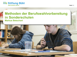 Referat von Markus Betschart , HPS Stiftung Bühl, Wädenswil