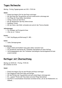Informationen - Ponyhof Sturmwind