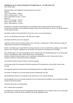 (Rand)Notizen 20. Int. Schwimm-Meeting der SG