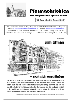 Pfarrbrief - St. Apollonia Helmern