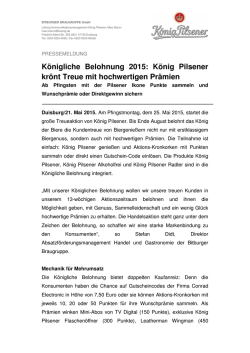 König Pilsener krönt Treue mit hochwertigen Prämien