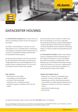 DATACENTER HOUSING - HL komm Telekommunikations GmbH