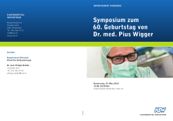 symposium zum 60. Geburtstag von Dr. med. pius Wigger