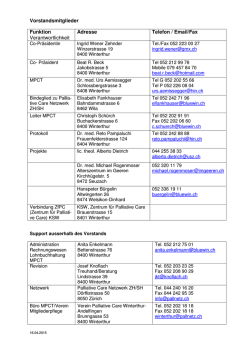 Vorstandsmitglieder - Verein Palliative Care Winterthur