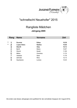 Mädchen 2005 - de schnellscht Neuehofer