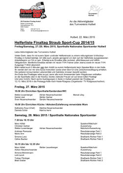 Helferliste - beim Turnverein Huttwil