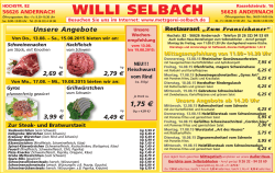 Aktuelles Angebot - Metzgerei Willi Selbach Andernach