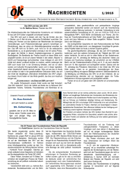 OKV-Nachrichten 1/2015 - Ostdeutsches Kuratorium von Verbänden