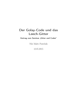 Der Golay-Code und das Leech