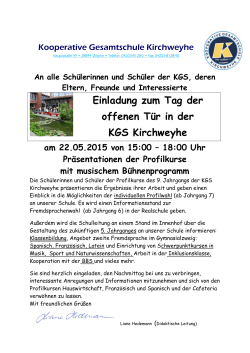Einladung zum Tag der offenen Tür in der KGS Kirchweyhe