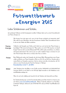 Plakat zum Fotowettbewerb - Energieagentur Landkreis Tuttlingen