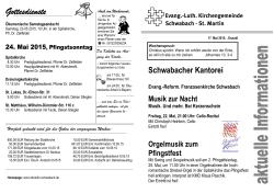 Gottesdienste - Kirchengemeinde Schwabach