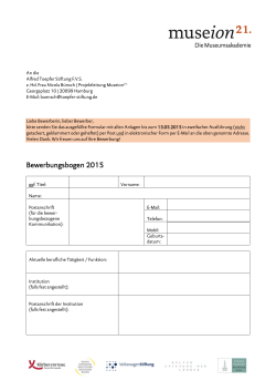Bewerbungsbogen 2015 - Alfred Toepfer Stiftung F.V.S.