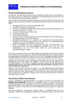 Merkblatt Wer darf Schwei&szlig;erpr&uuml;fungen abnehmen