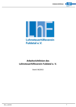 Arbeitsrichtlinien - Lohnsteuerhilfeverein Fuldatal eV