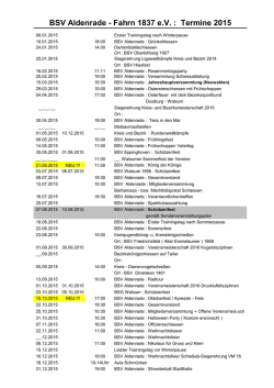 BSV Aldenrade - Fahrn 1837 e.V. : Termine 2015