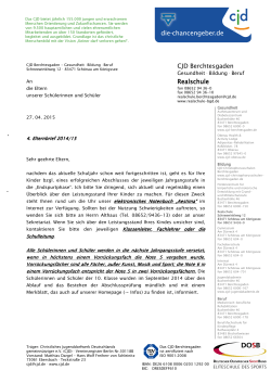 4. Elternbrief 2014/15 - CJD Christophorusschulen Berchtesgaden