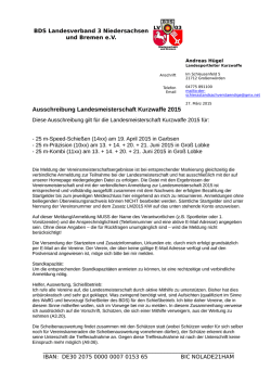 Ausschreibung LM Kurzwaffe 2015