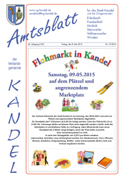 Der nächste Flohmarkt der Stadt Kandel ist am Samstag, den 09.05