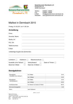 Anmeldung Maifest 2015 - Gewerbeverein Dermbach eV