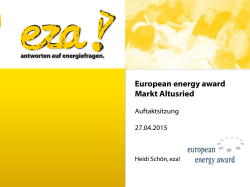 Die Inhalte der Auftaktsitzung am 27.04.2015