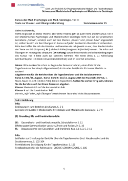 1 Kursus der Med. Psychologie und Med. Soziologie, Teil II: Texte