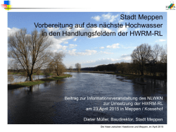 Hochwasserschutz: Handlungsfelder f&uuml;r Meppen